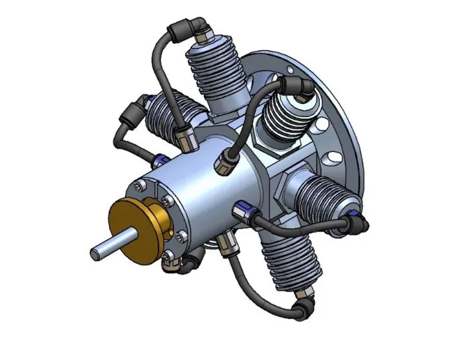 6-Zylinder Stern-Druckluft-Motor