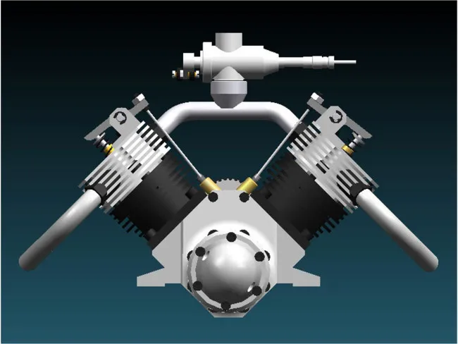 6-Zylinder V-Motor 100 ccm