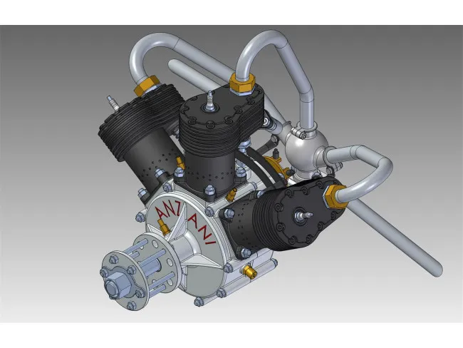 ANZANI W3 Motor 120 ccm 3-Zylinder Halbsternmotor M1:3