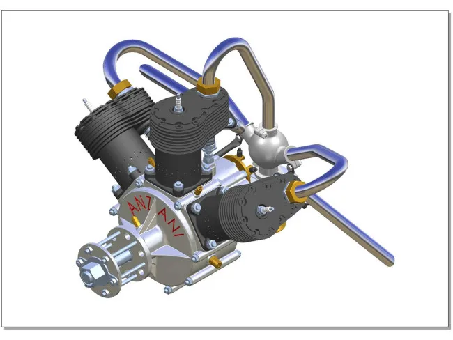 ANZANI W3 Motor 120 ccm 3-Zylinder Halbsternmotor M1:3