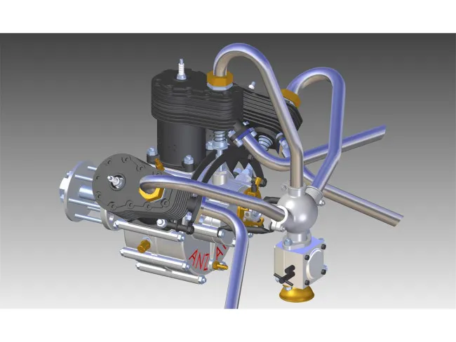 ANZANI W3 Motor 120 ccm 3-Zylinder Halbsternmotor M1:3