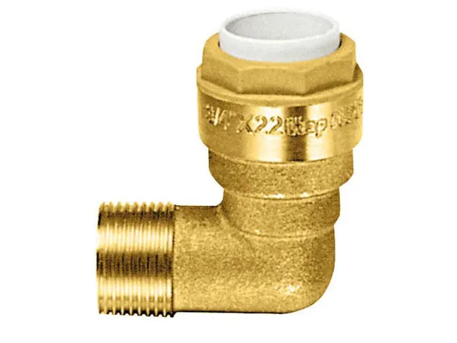 Bogen 90° Außengewinde Messing 22 mm / ¾" AG