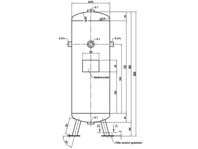 Druckluftbehälter DB VZ 50/16 V