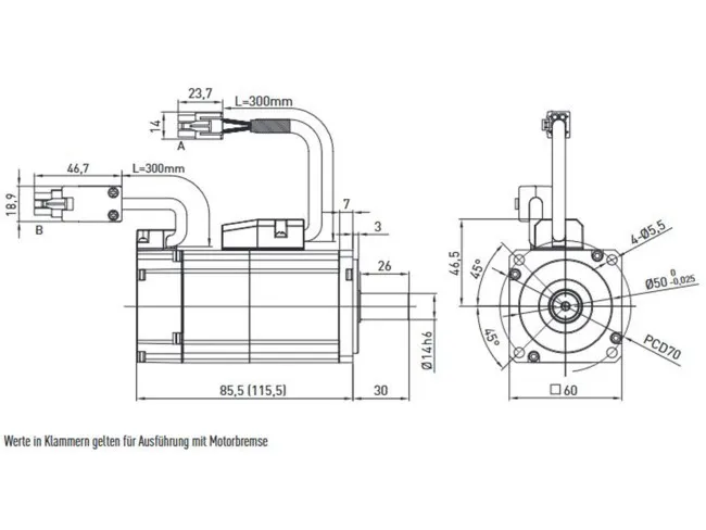 EM1-C-M-20-2-B-E-0-A mit Motorbremse-23-Bit absolut (Singleturn)-Vollwelle