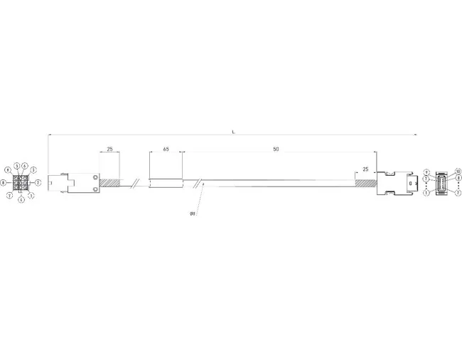 EM1-Encoderleitung 50 - 750 W 23bit absolut Singleturn