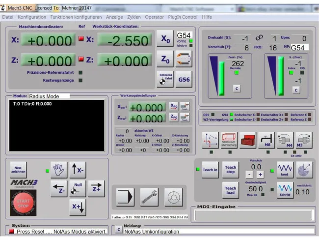Mach3 Screen Drehen deutsch