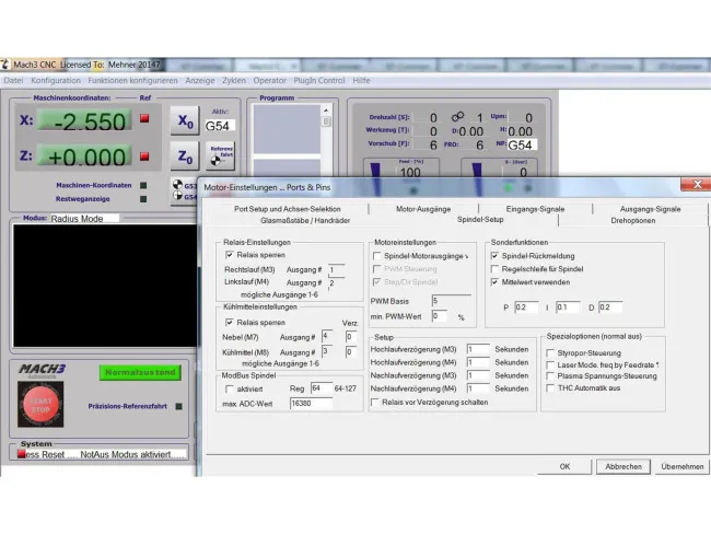 Mach3 Screen Drehen deutsch
