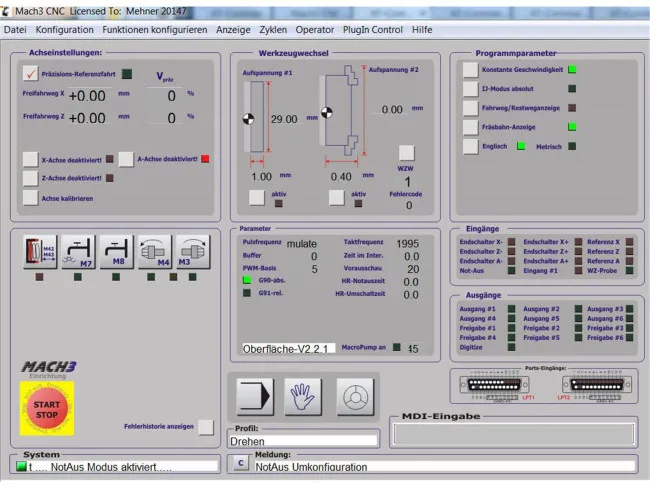 Mach3 Screen Drehen deutsch
