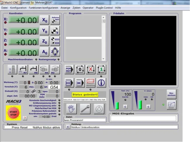 Mach3 Screen Fräsen deutsch