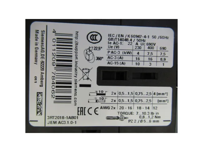 Schütz 16A 24V 3RT2018-1AB01