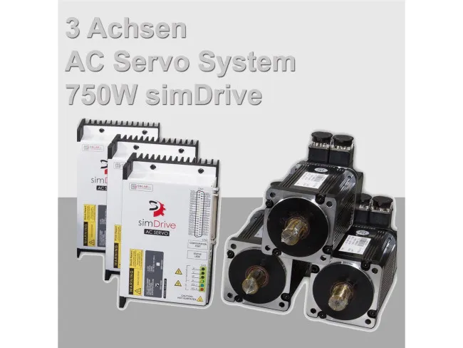 simDrive 3-Achsen AC Servo System 750W Set +Bremse