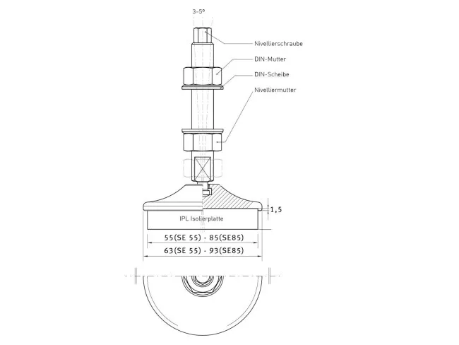 Vibrationsdämpfer-Maschinenfuß SE 55