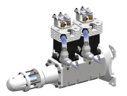 2-Zylinder Reihenmotor 62 ccm