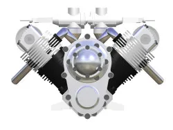 8-Zylinder V-Motor 165 ccm mit Getriebe