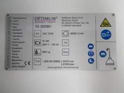 Maschinenschild TU 3008 V